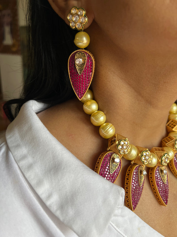 SHIVKA One of a Kind Designer Necklace with Earrings