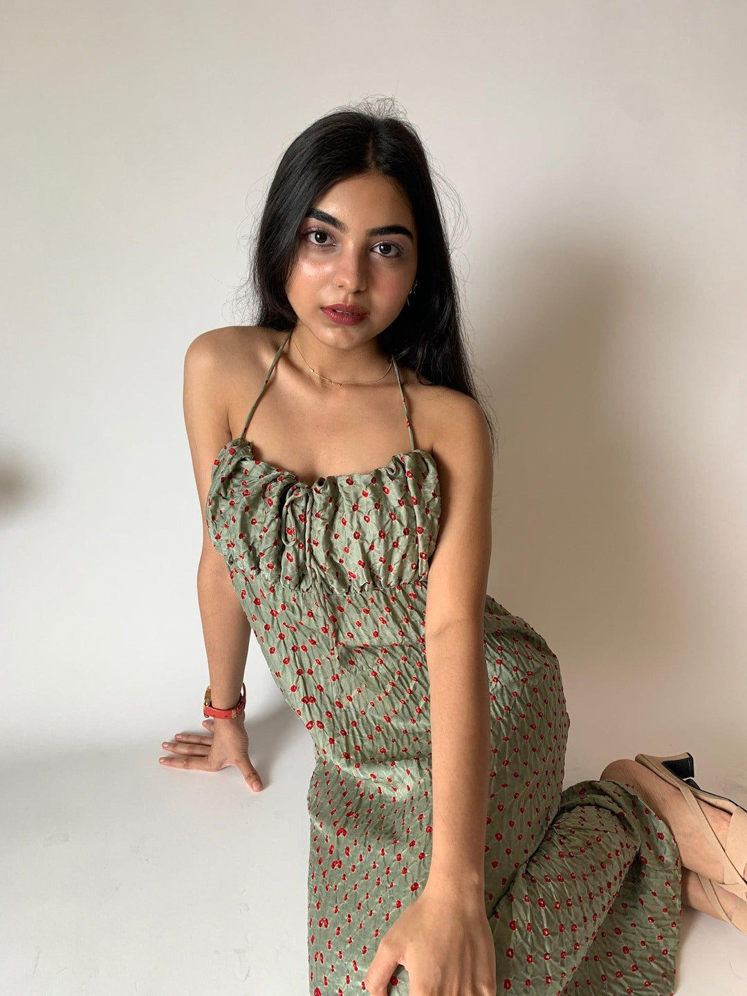 String Tie Midi Dress - SHIVKA