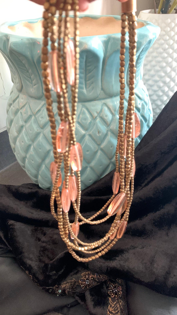 Statement Asymmetric Beaded Necklace - SHIVKA