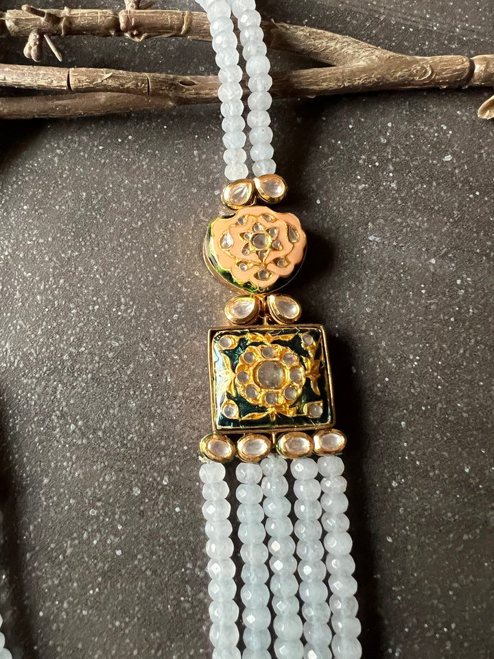 Calm Crystal Blue Beaded Necklace