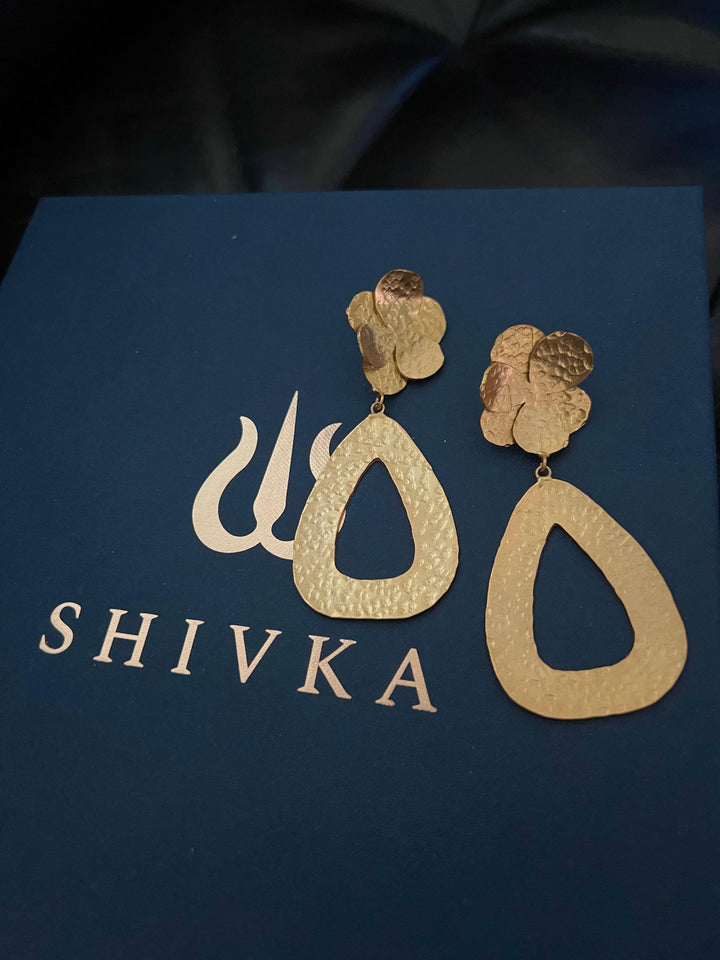 Statement Hammered Long Danglers - SHIVKA