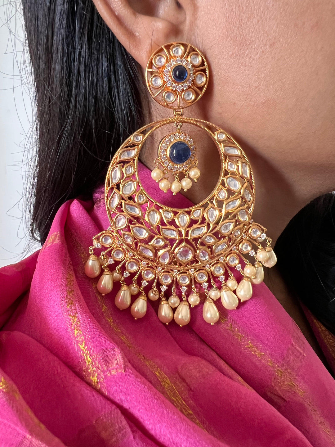 Statement Kundan Danglers - SHIVKA