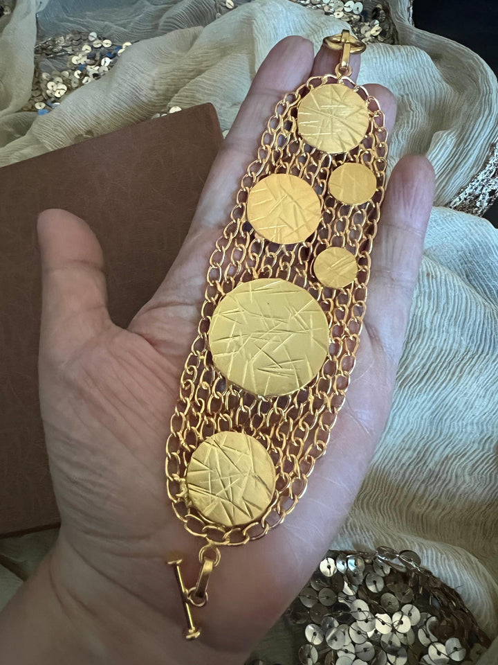 Statement Gold Mesh Bracelet - SHIVKA