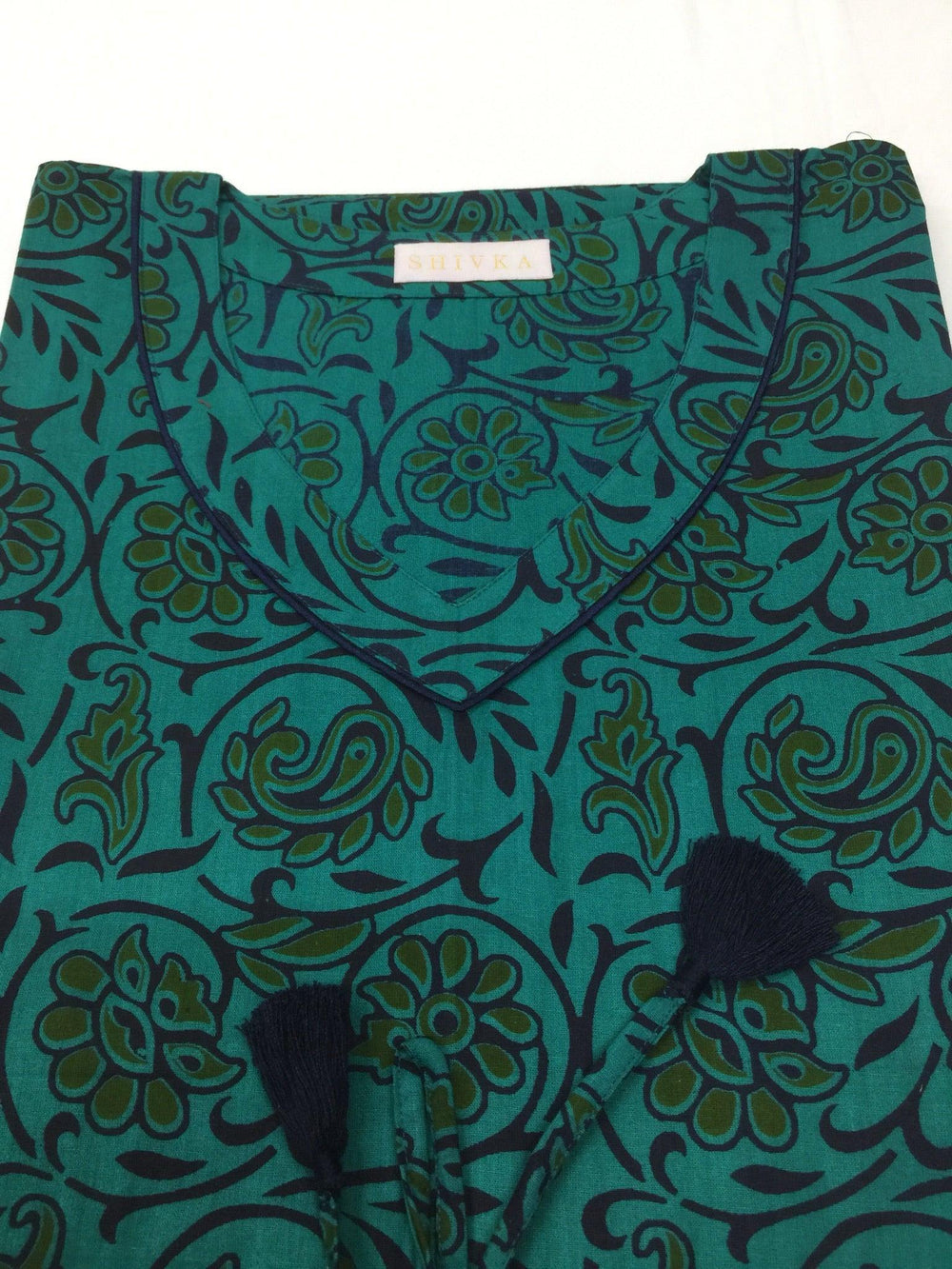 Indian Print Cotton Kaftan - SHIVKA