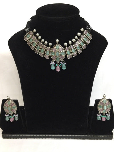 Statement Necklace with Earrings - SHIVKA