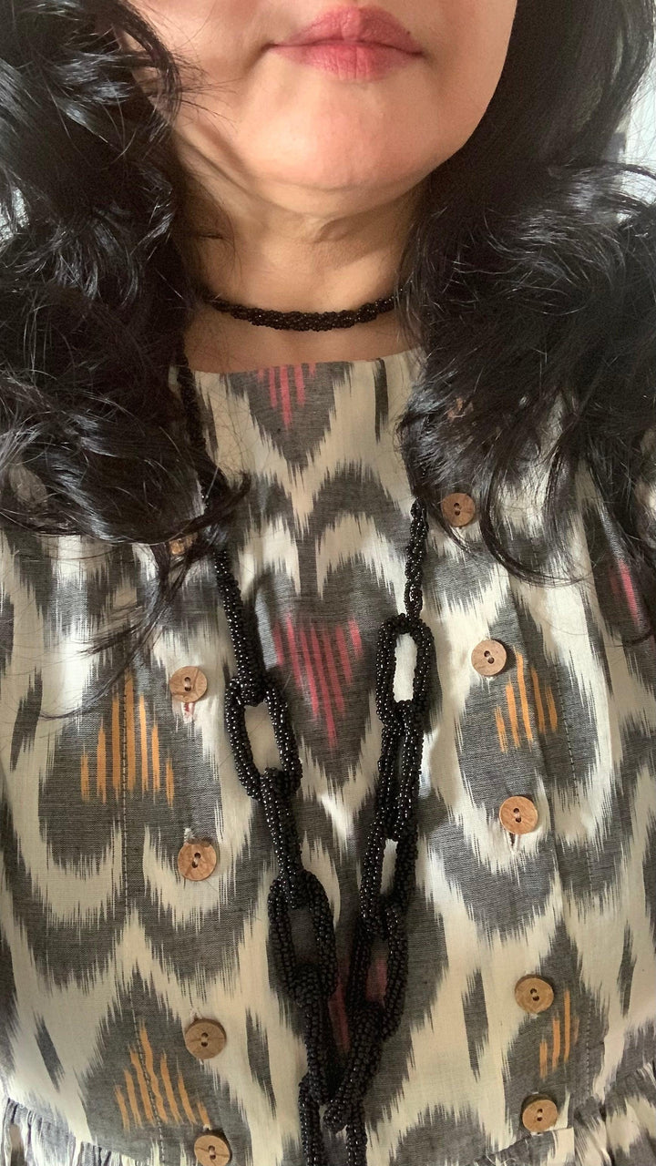 Statement Double Layered Beaded Necklace - SHIVKA