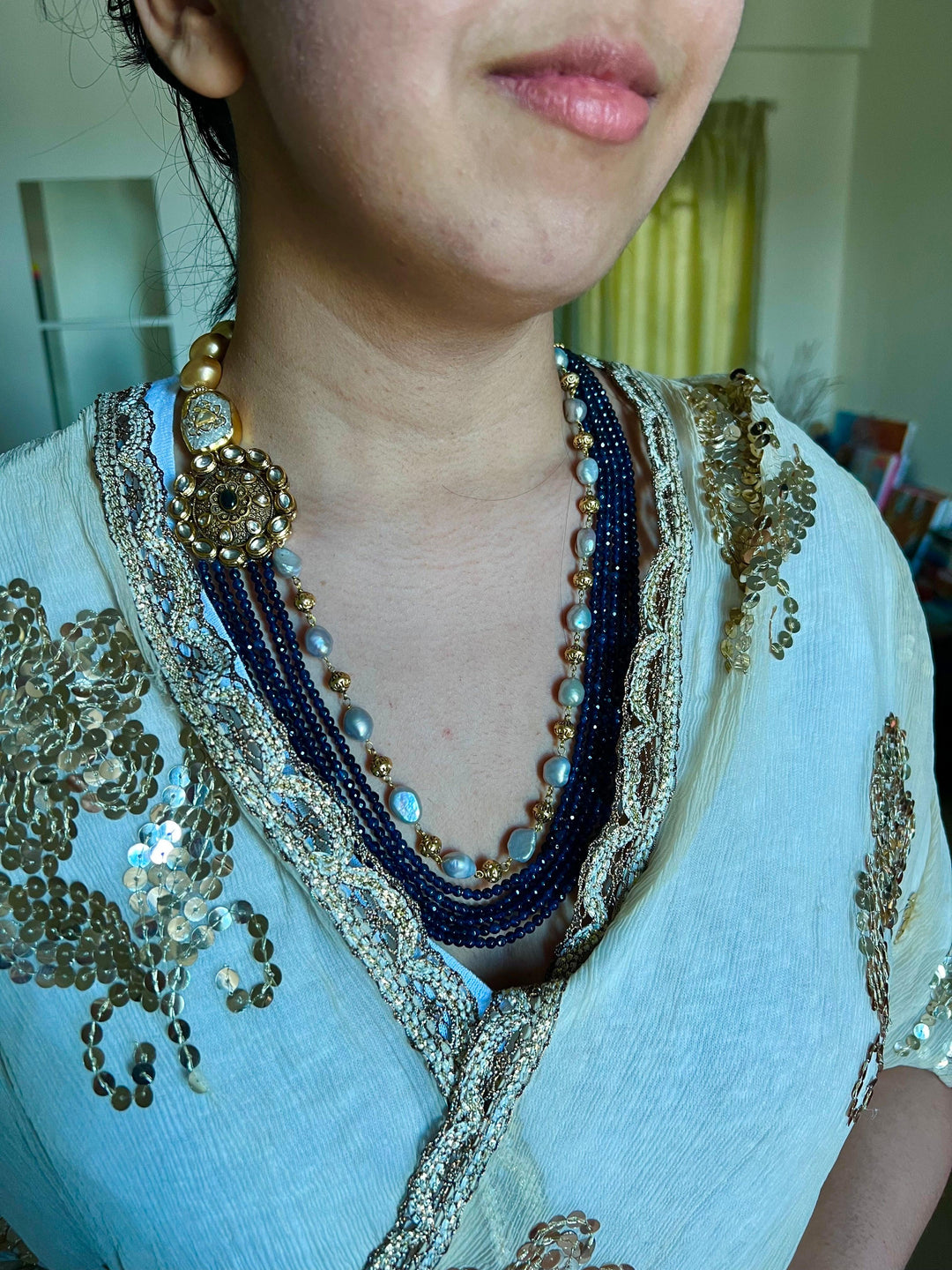 Premium Jade and Pearls Necklace - SHIVKA