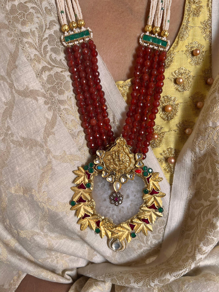 Statement Agate and Kundan Vintage Necklace - SHIVKA