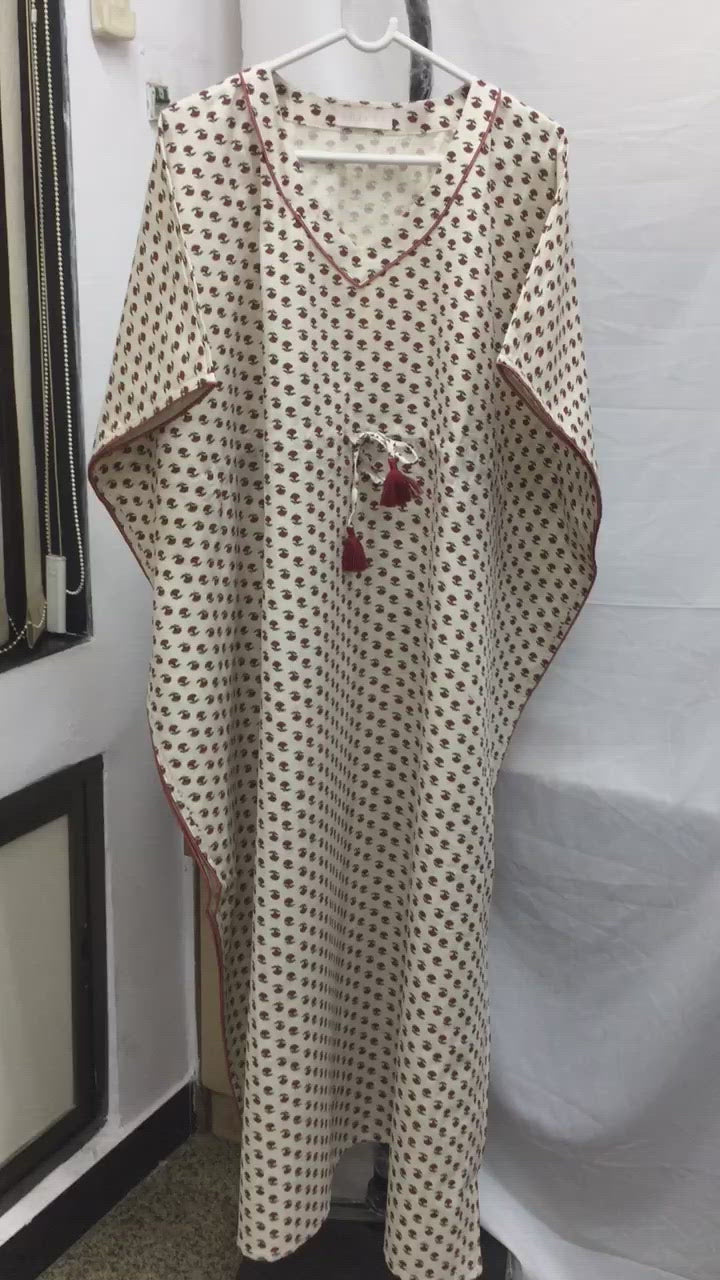 Indian Print Cotton Kaftan