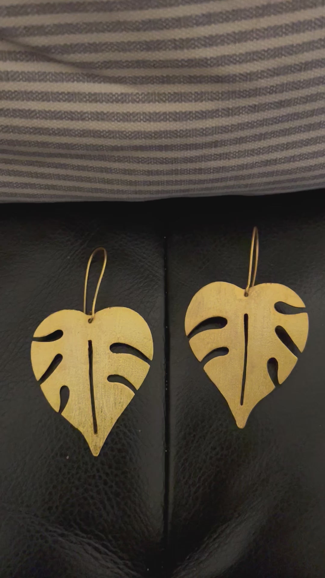 Gold Tone Leaf Danglers
