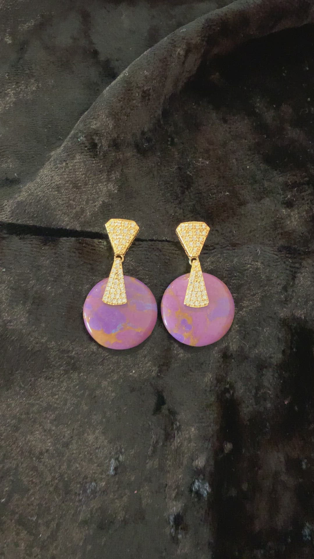 Lepidolite CZ Earrings