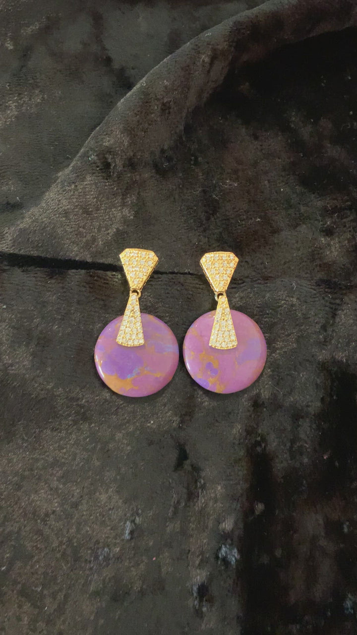 Lepidolite CZ Earrings