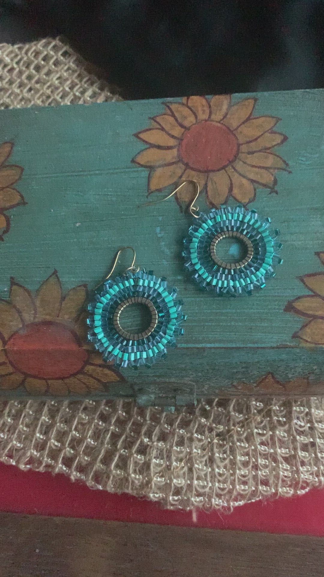 Blue Beaded Earrings