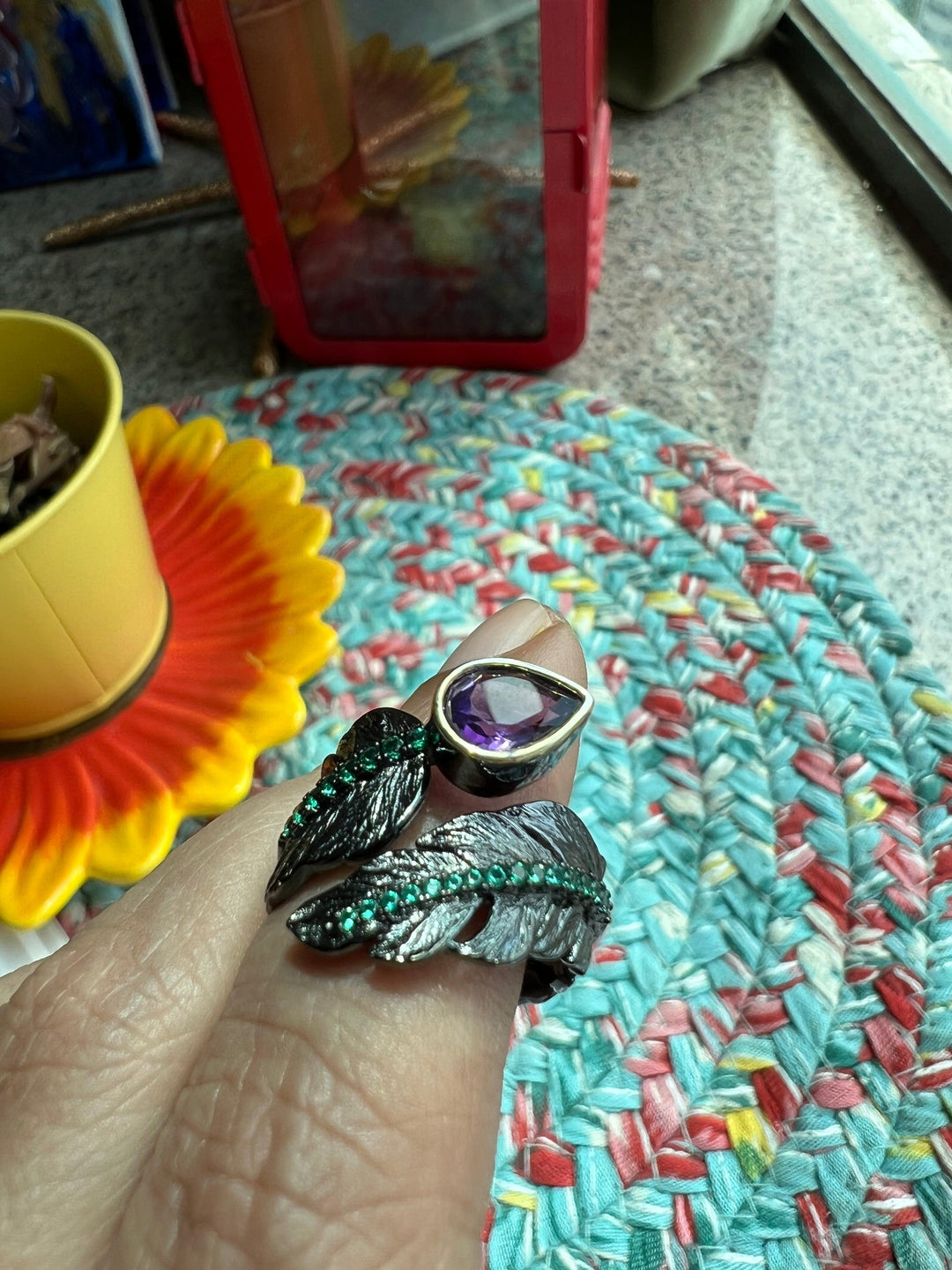 Vintage Pure 925 Silver Amethyst  Ring - SHIVKA