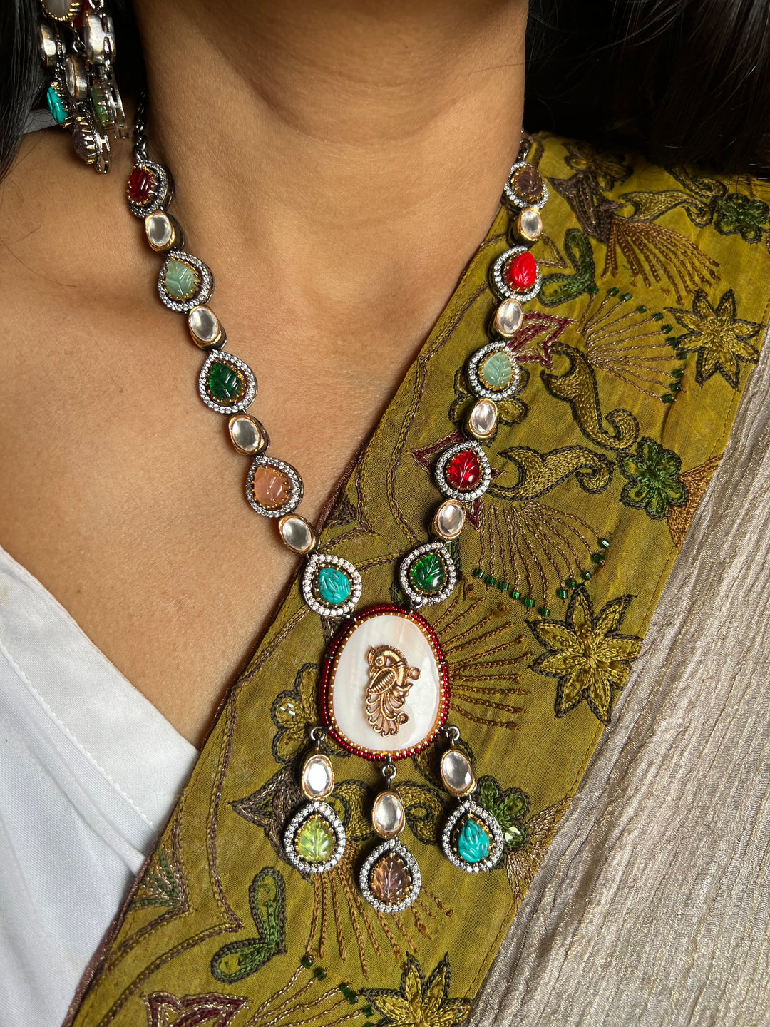 Designer Victorian Necklace with Statement Earrings