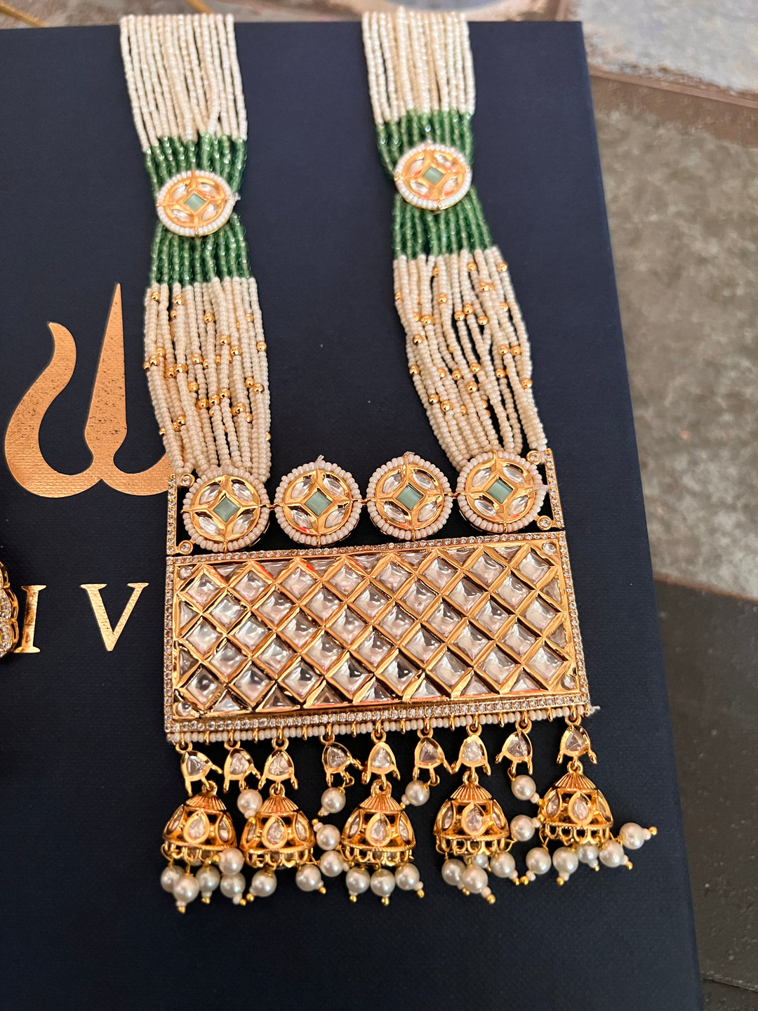 Beautiful Kundan Long Necklace with Statement Earrings
