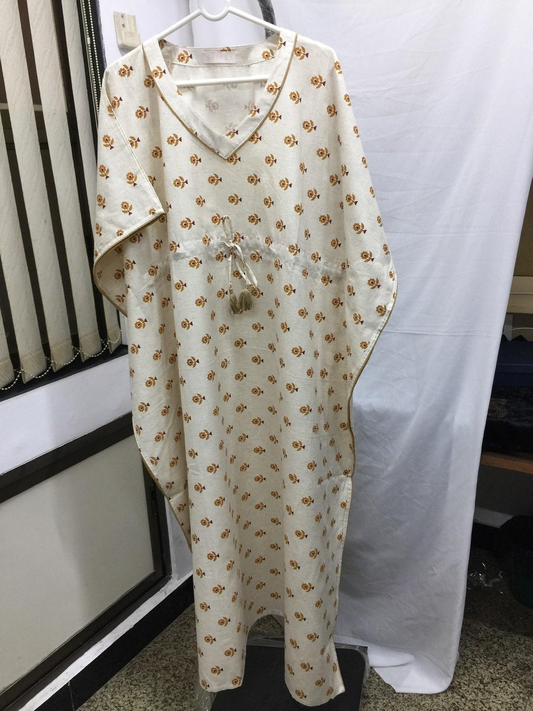 Indian Print Cotton Kaftan - SHIVKA