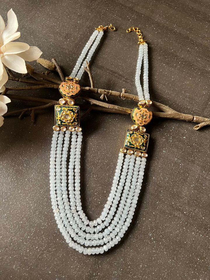 Calm Crystal Blue Beaded Necklace