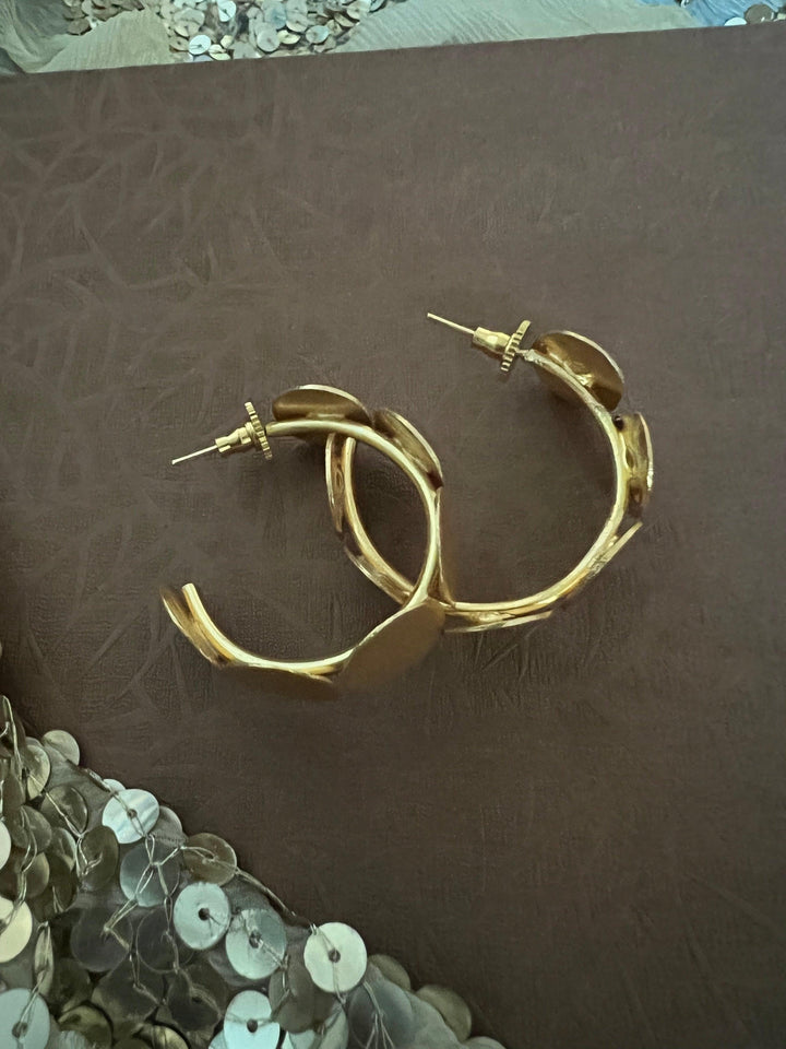 Statement Gold Tone Hoops - SHIVKA