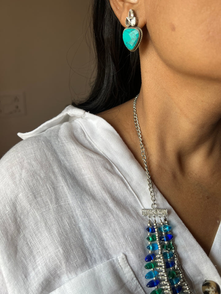 Beaded Necklace with studs