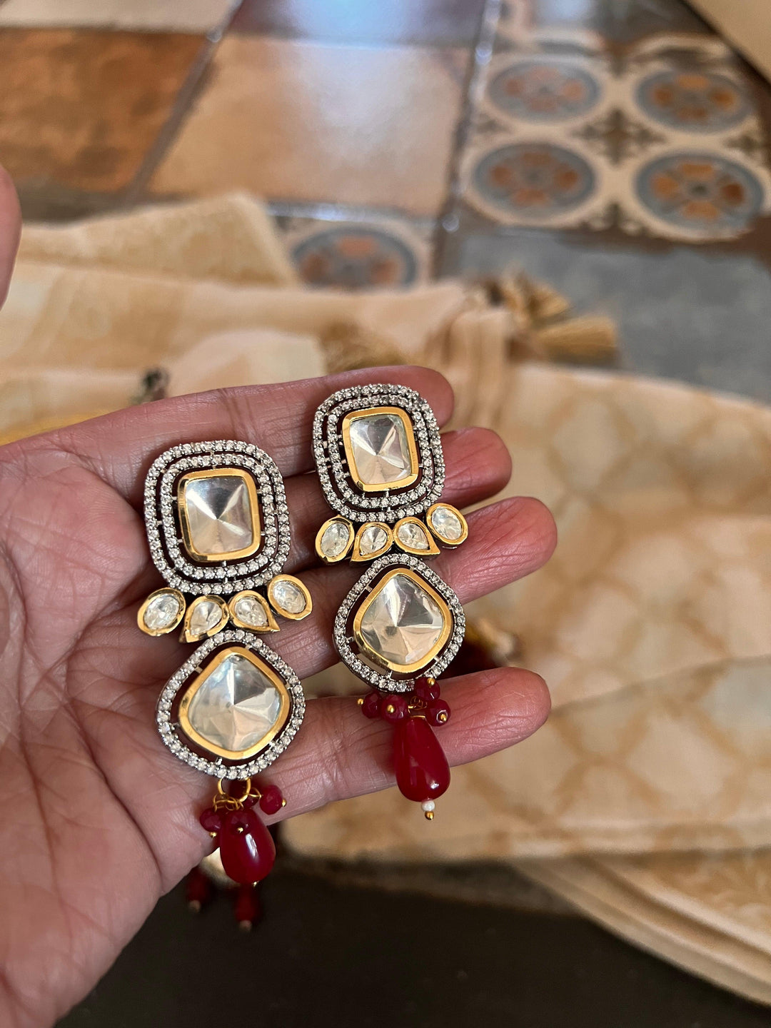 Kundan Choker with Statement Earrings - SHIVKA