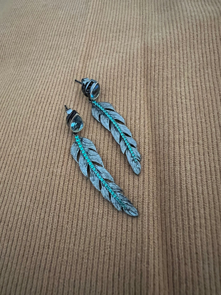 Minimalist 925 Silver Amethyst Leaf Earrings