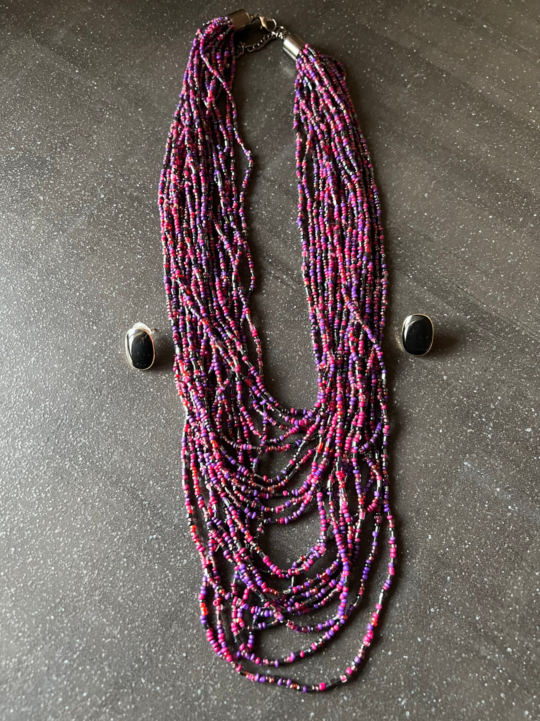 Beaded Necklace with Studs