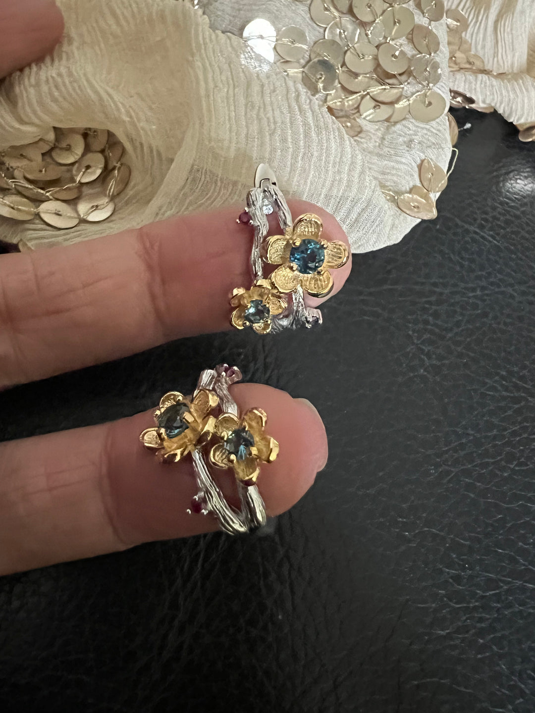 Designer Pure 925 Silver Baali Earrings