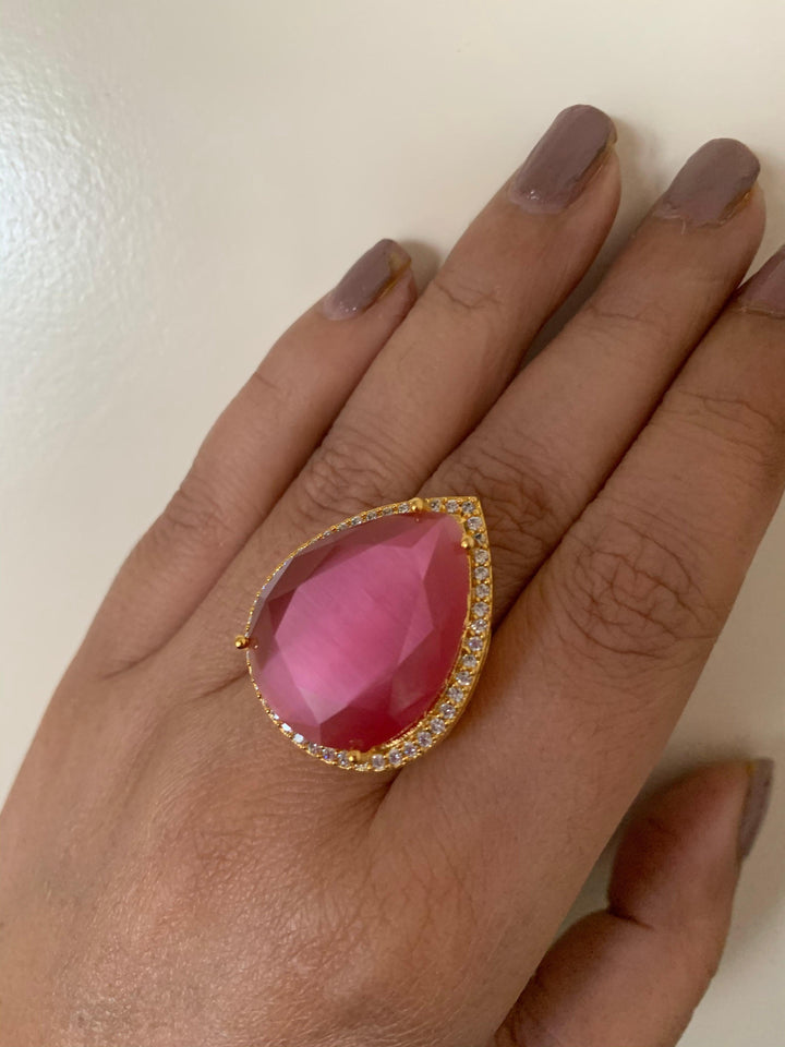 Pink Gemstone Ring - SHIVKA