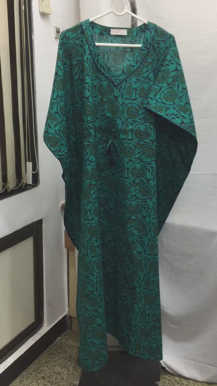 Indian Print Cotton Kaftan
