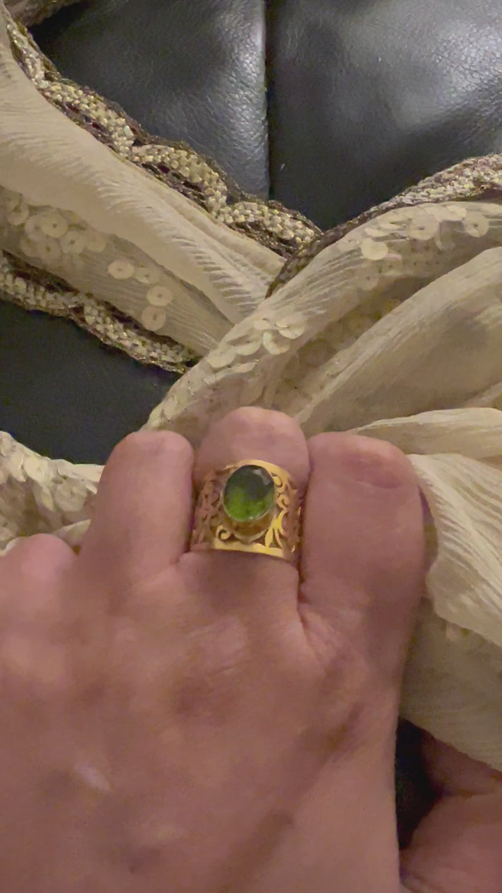 Beautiful Cut-work Amethyst Ring