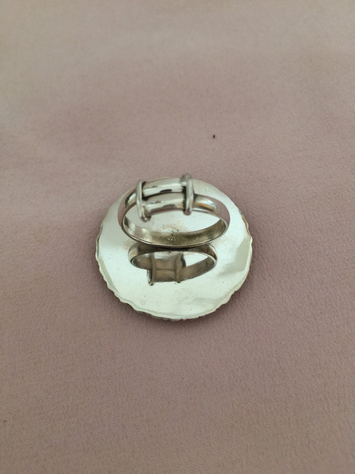 Hand-painted Pure 925 Silver Ring