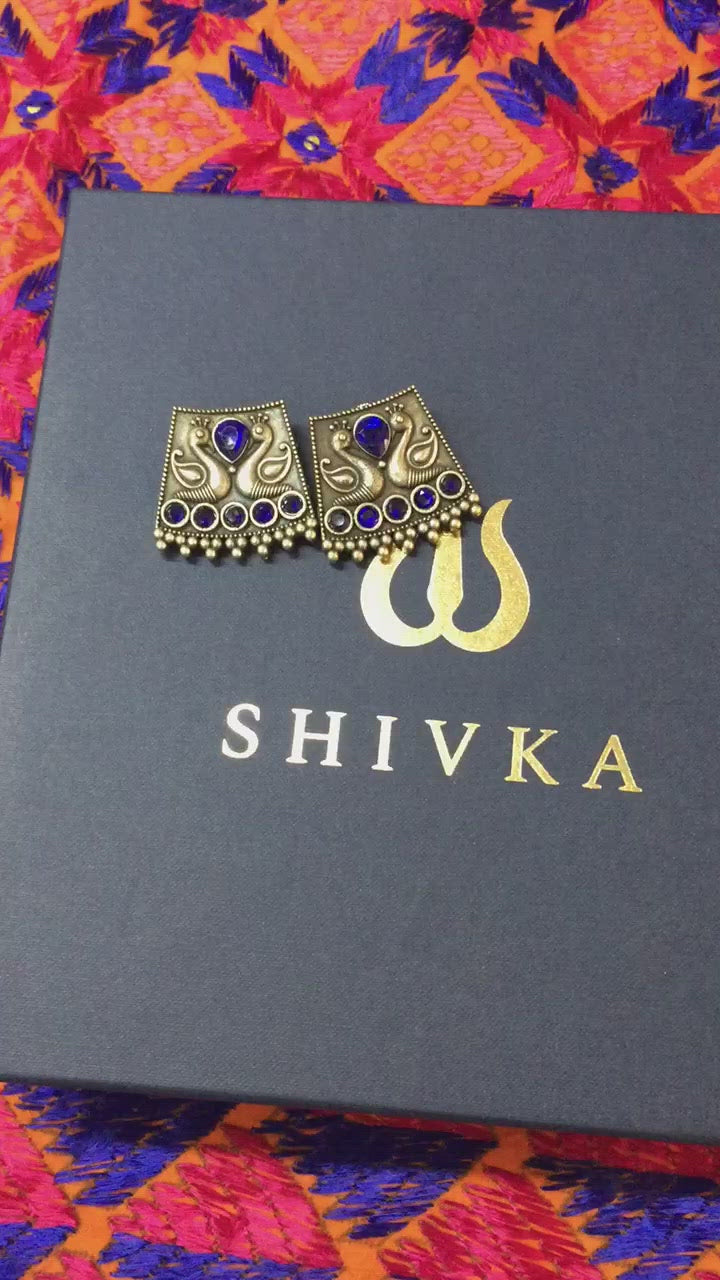 Antique Twin Peacock Earrings