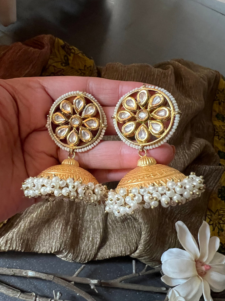 Flower Dome Jhumka Earrings