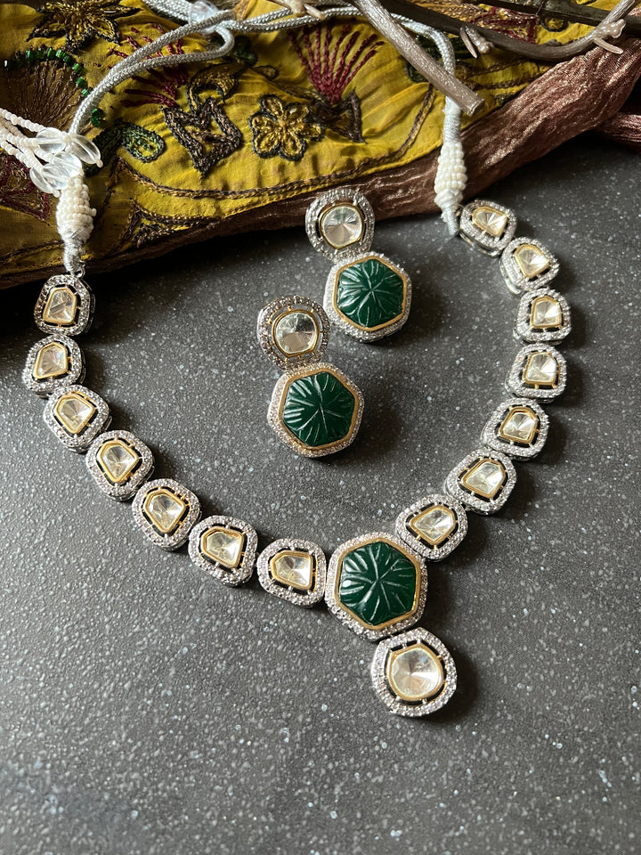 Victorian Kundan Necklace with Earrings