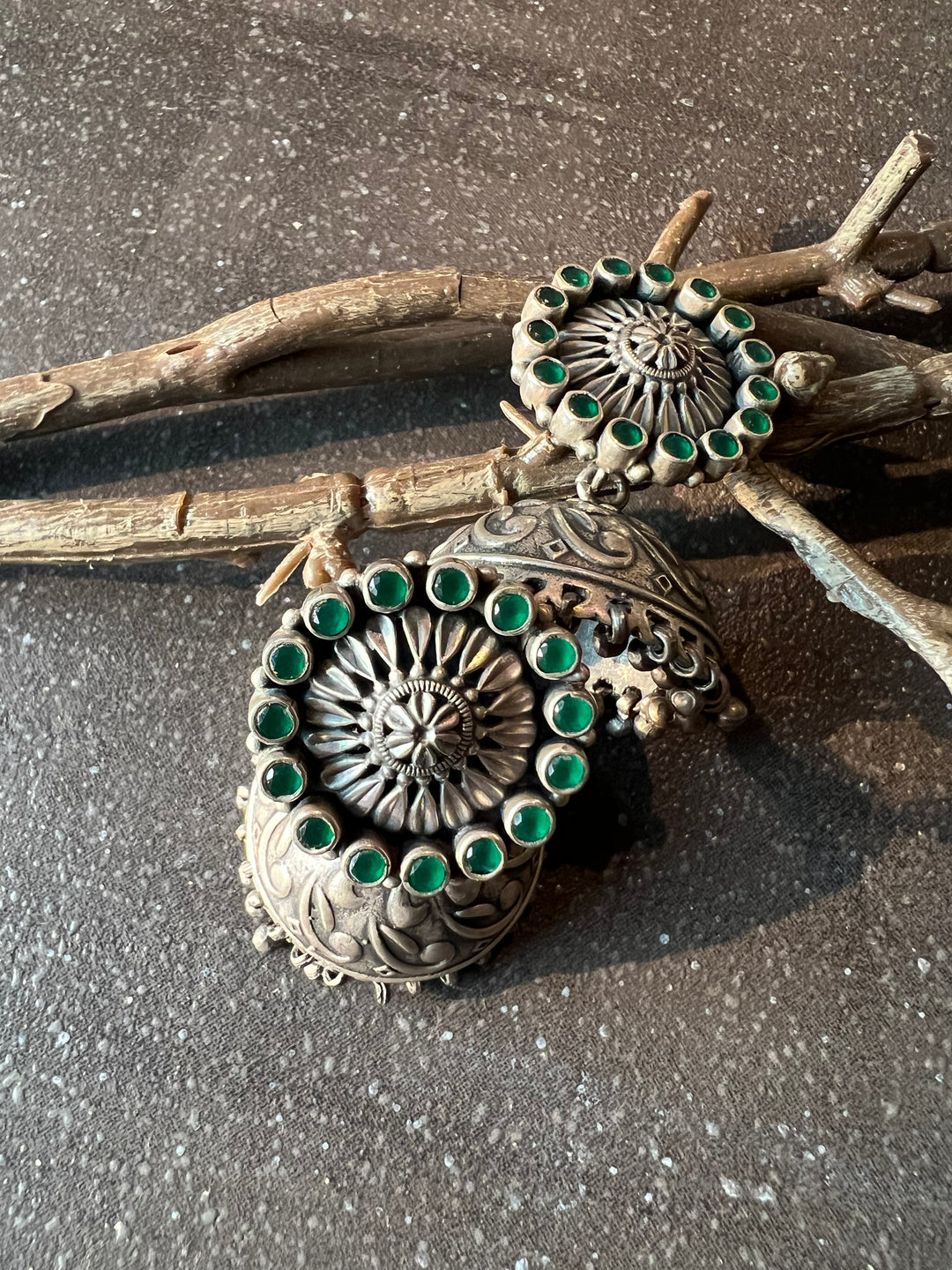 Magnificent Pure 925 Silver Jhumkas