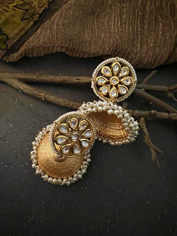 Flower Dome Jhumka Earrings