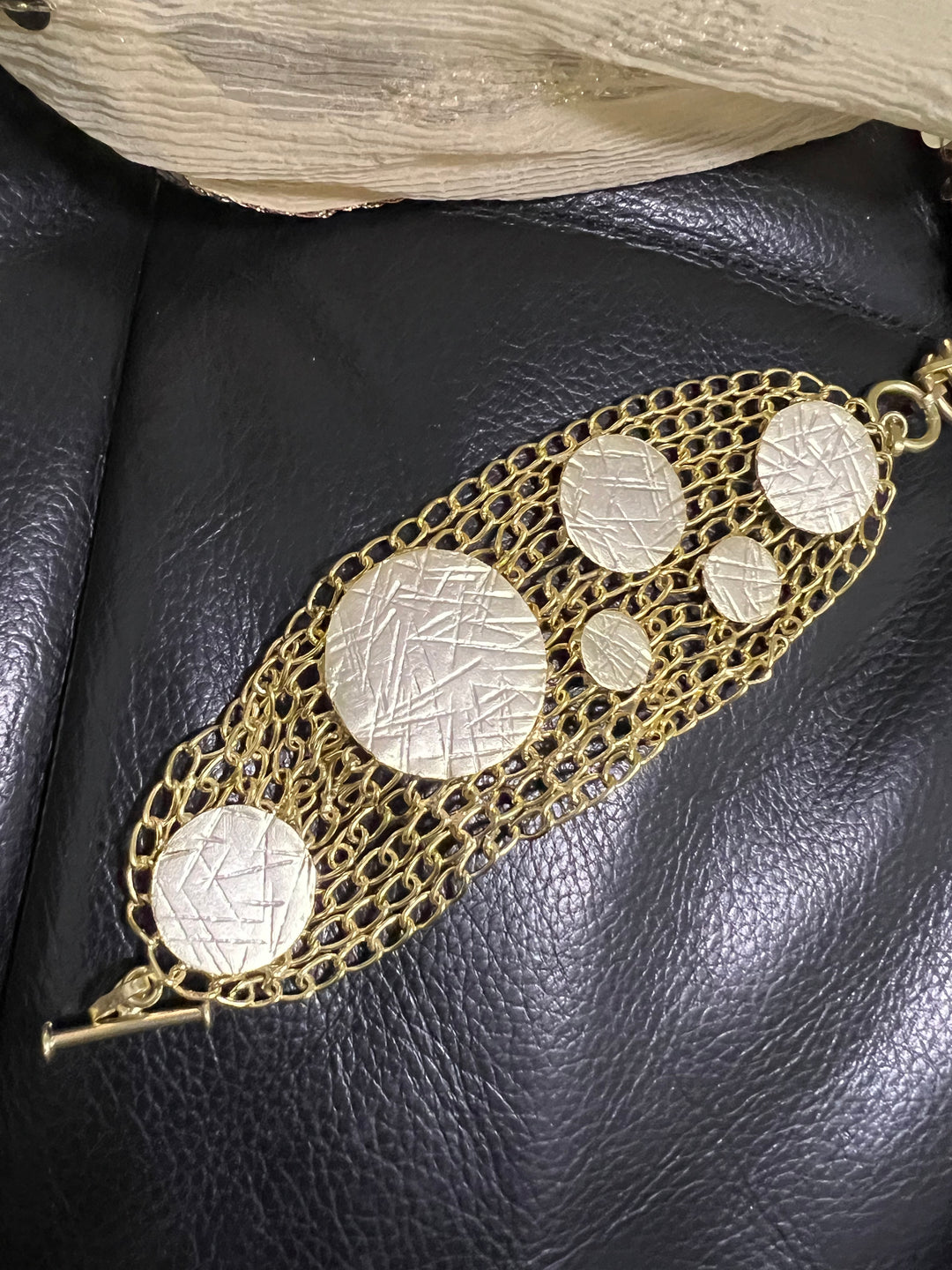 Statement Gold Mesh Bracelet