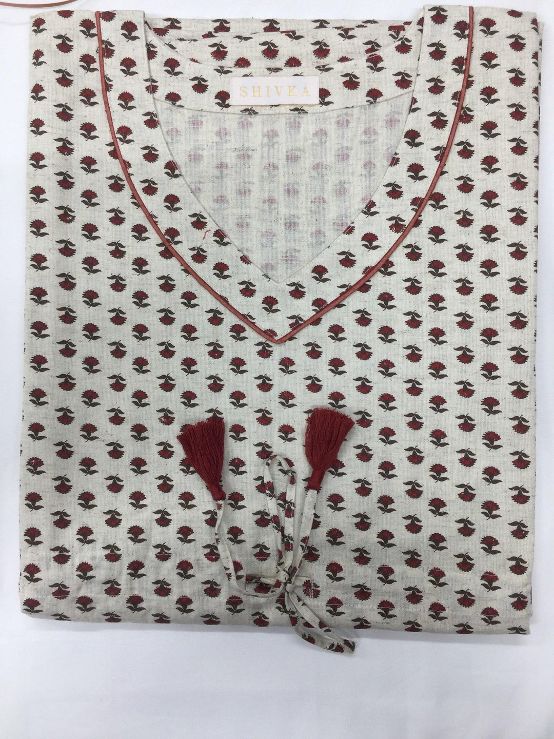 Indian Print Cotton Kaftan - SHIVKA