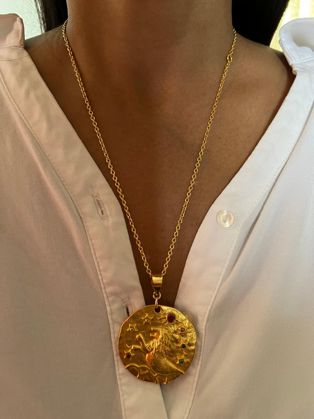 Statement Leo Pendant Necklace - SHIVKA