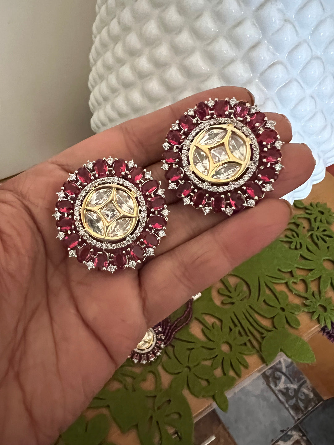 Victorian Kundan Choker Necklace with Earrings