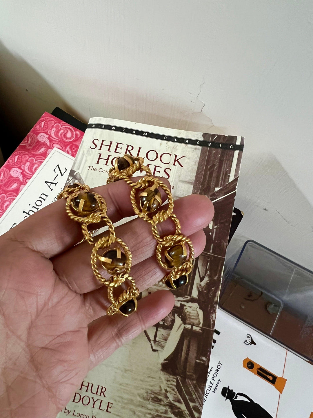 Tiger Eye Hoop Earrings - SHIVKA
