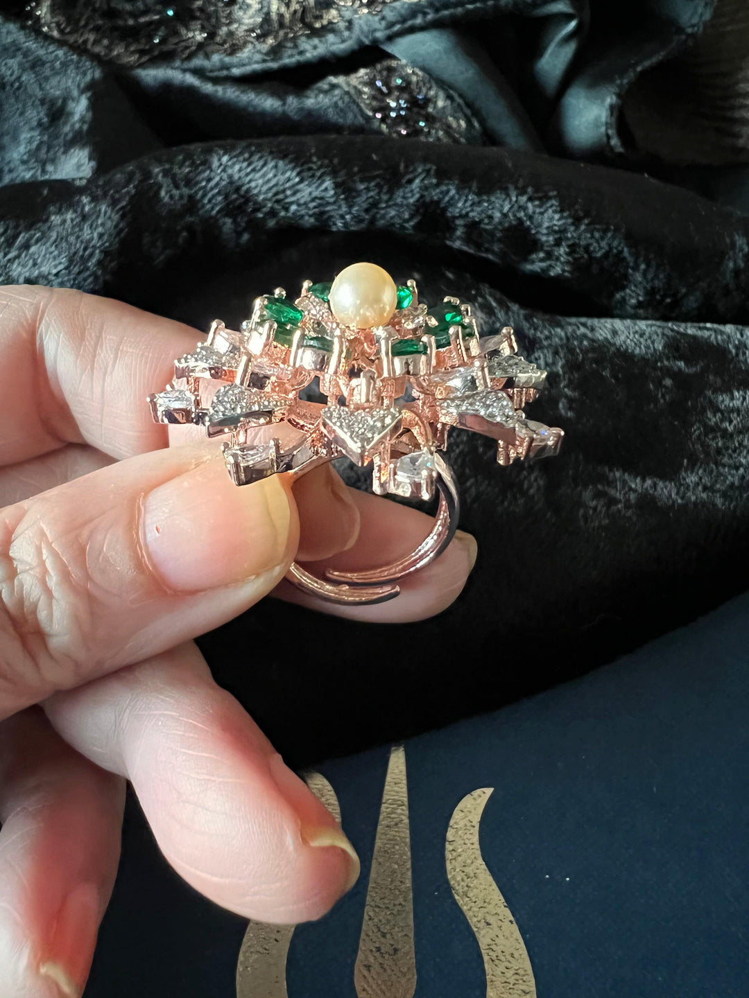 Statement Emerald Zirconia Ring - SHIVKA