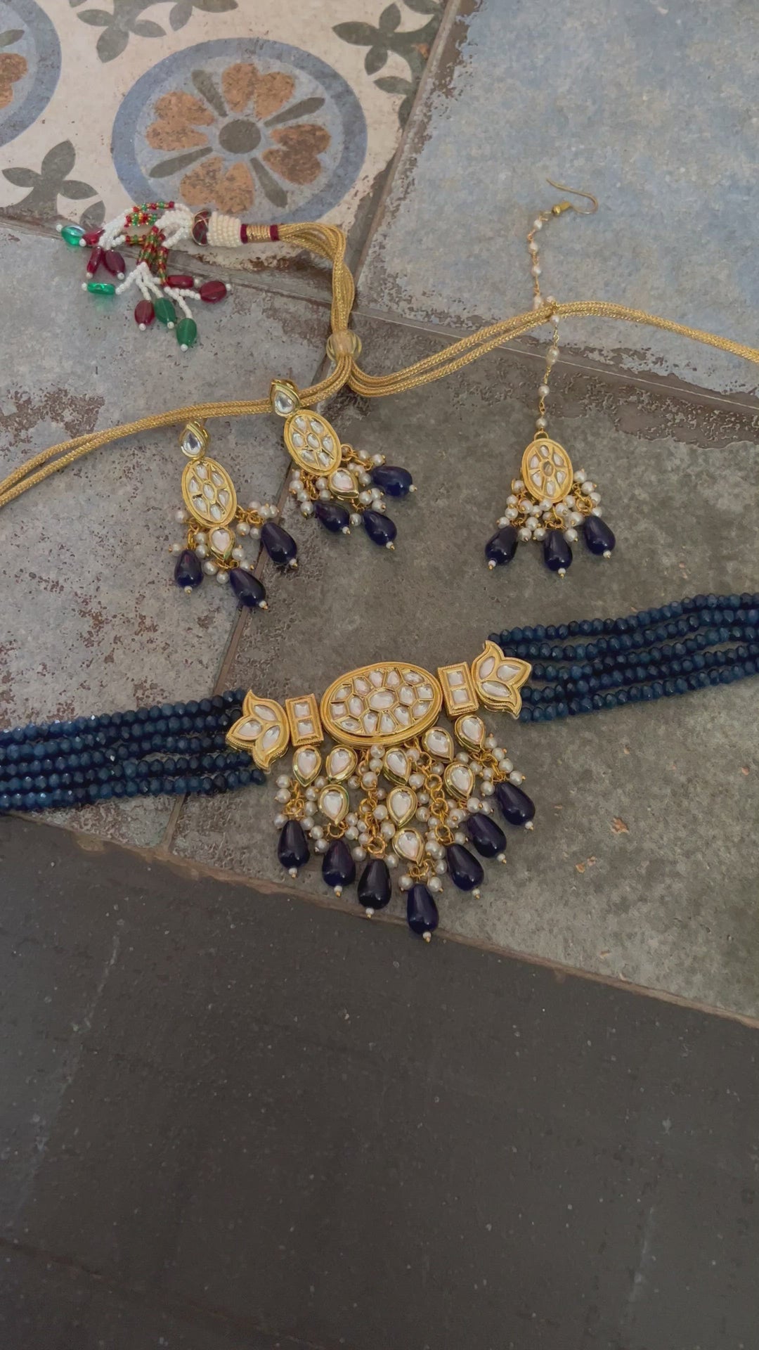 Classic Kundan Choker with Earrings and Maangtikka