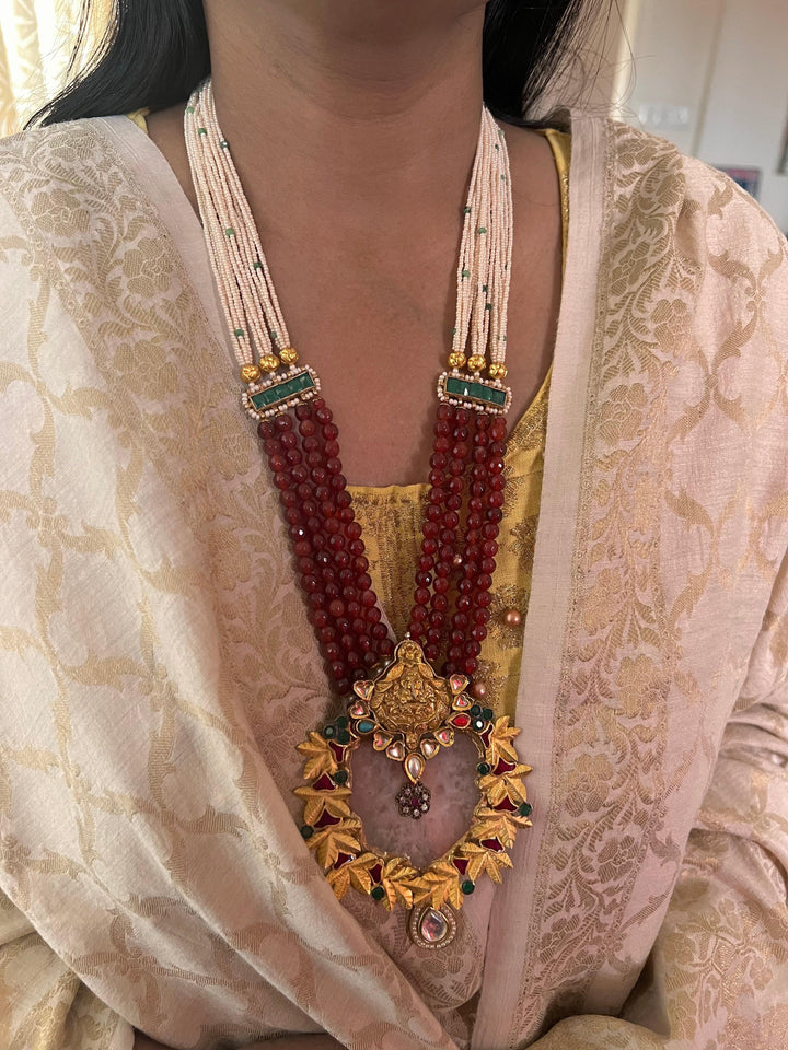 Statement Agate and Kundan Vintage Necklace - SHIVKA