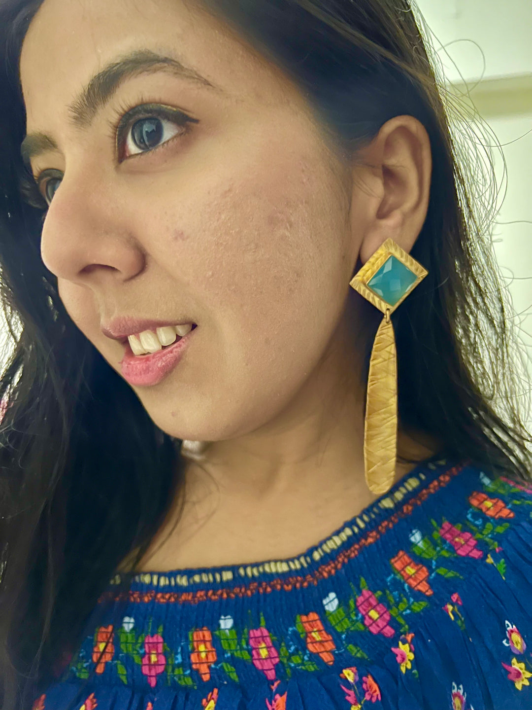 Statement Chalcedony Long Danglers