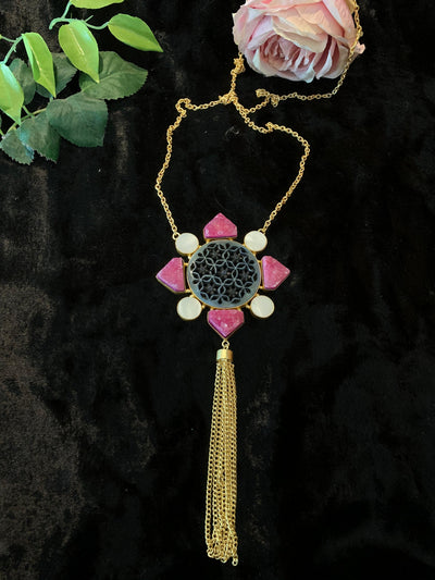 Pink Pendant Necklace - SHIVKA