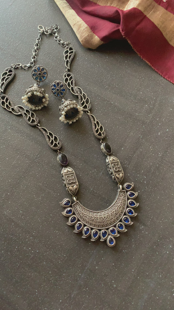Tribal Long Necklace with Statement Jhumkas