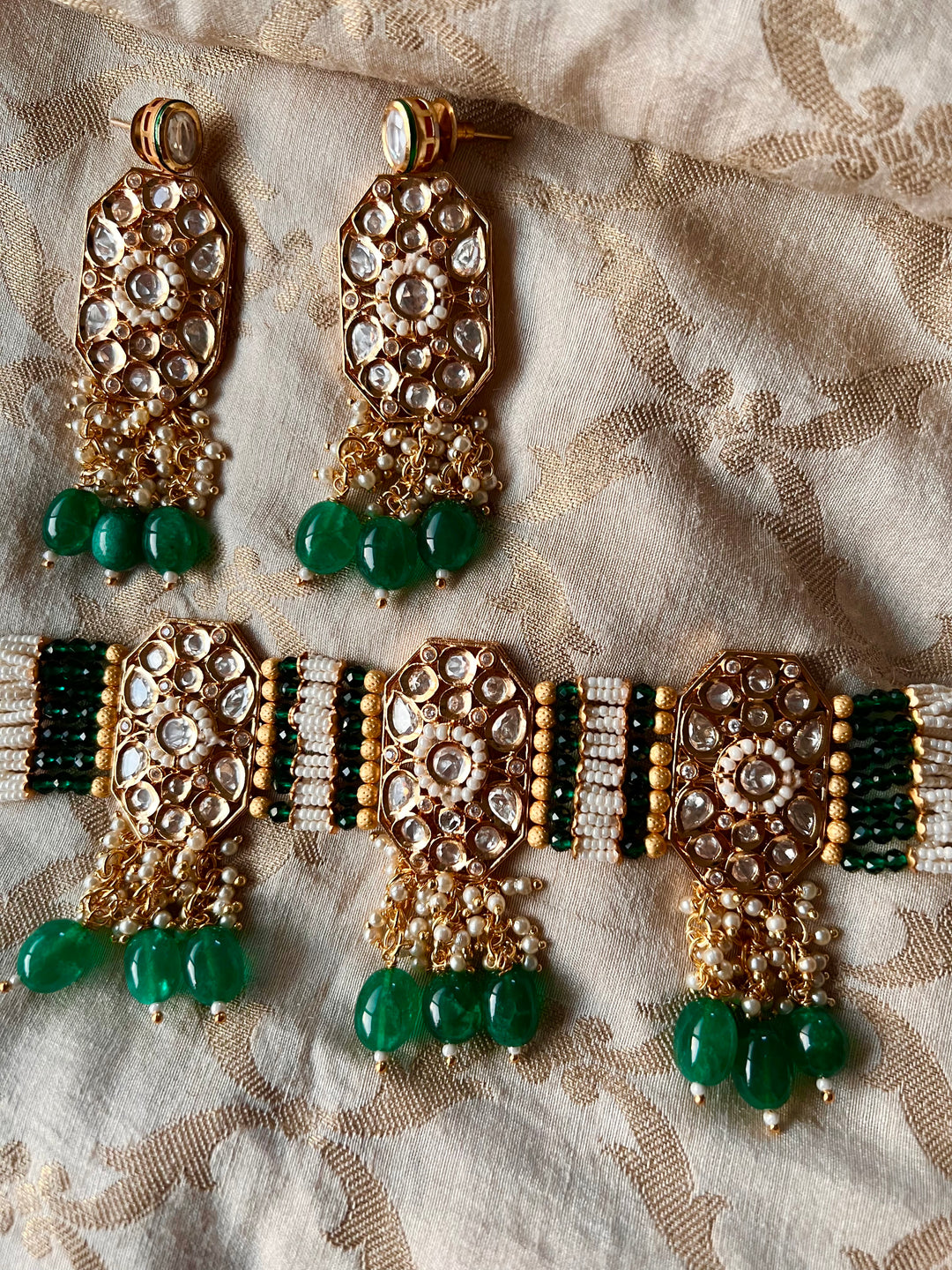 Bridal Kundan Choker Necklace with Studs