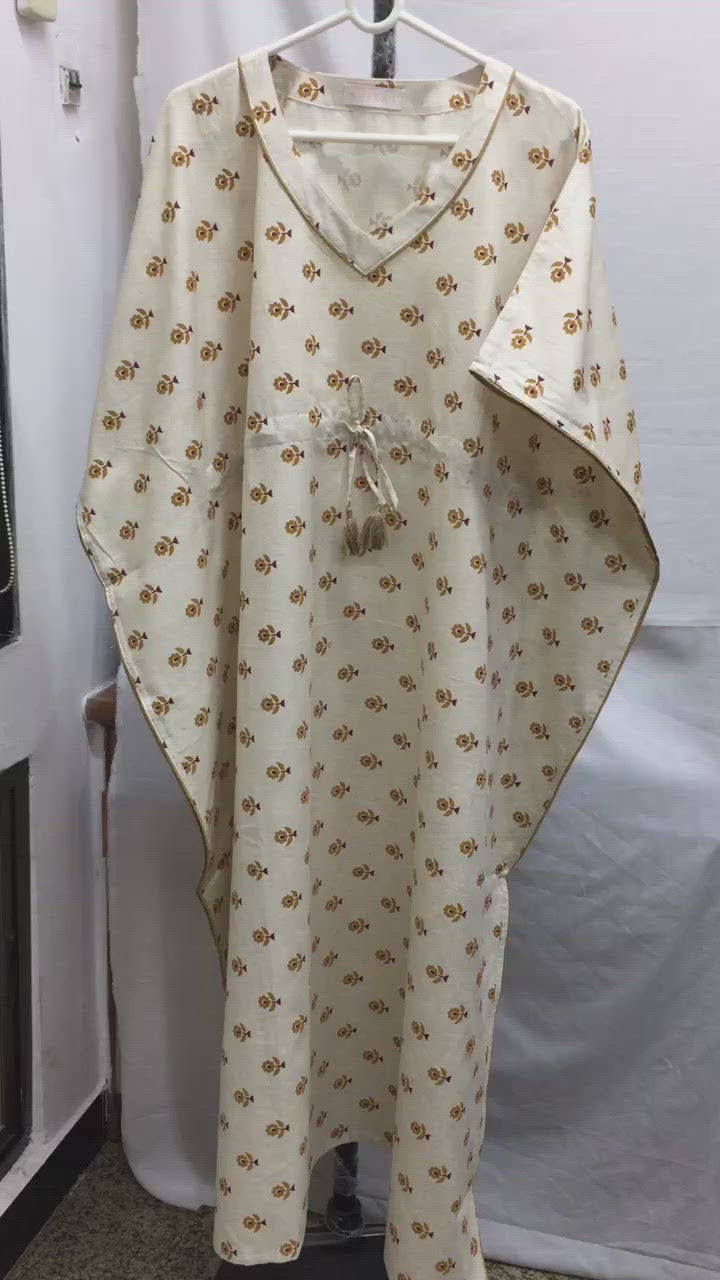 Indian Print Cotton Kaftan